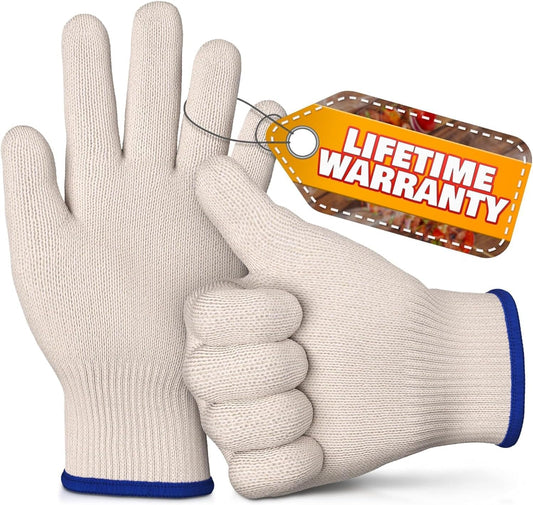 Heat Resistant Gloves - BBQ Gloves Heat Resistant Cooking Oven Gloves with Fingers Grill Glove Oven Mitts 480 to 932°F