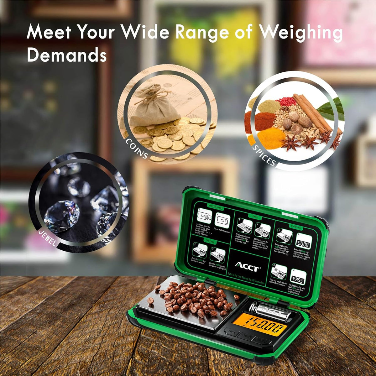 Precision Pocket Scale, 200gx0.01g Jewelry gram Scale, Digital Food Scale with LCD Display, one-Click Conversion 6 Units, Mini Scale for Kitchen/Powder/Coffee/Coins(Battery Included)
