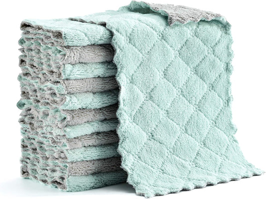Hypermotion Microfiber Cleaning Cloth, Kitchen Towels, Double-Sided Microfiber Towel Lint Free Highly Absorbent