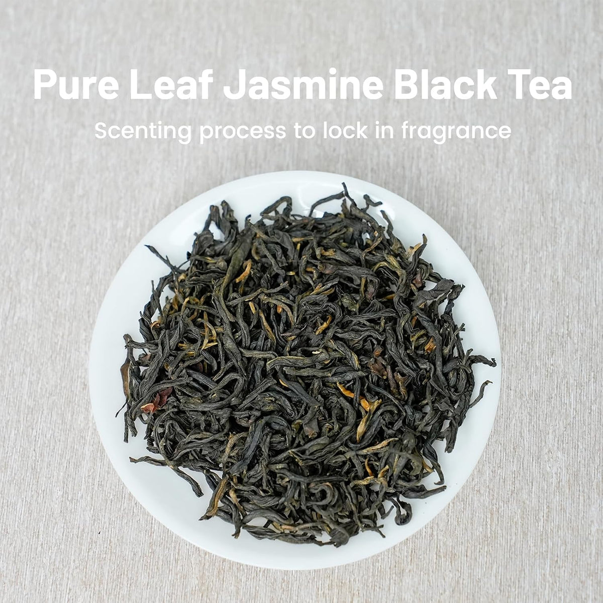 iTeaworld Jasmine Black Tea Loose Leaf, Rich Floral Aroma 3.5oz | Up to 250 Cups|Black Tea Scented with Jasmine|No Sugar and Additives|Includes Tea Bags Easy Mug Brewing