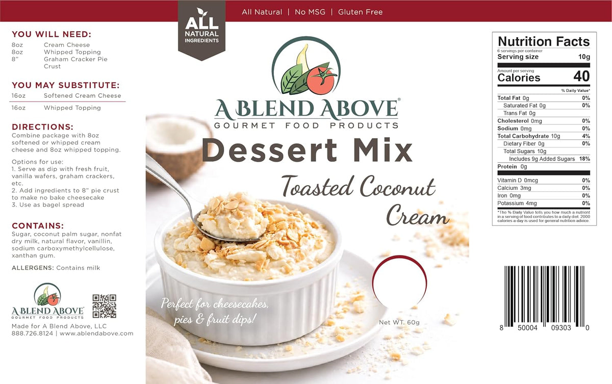 A Blend Above Toasted Coconut Cream Cheesecake Mix - No-Bake Desserts