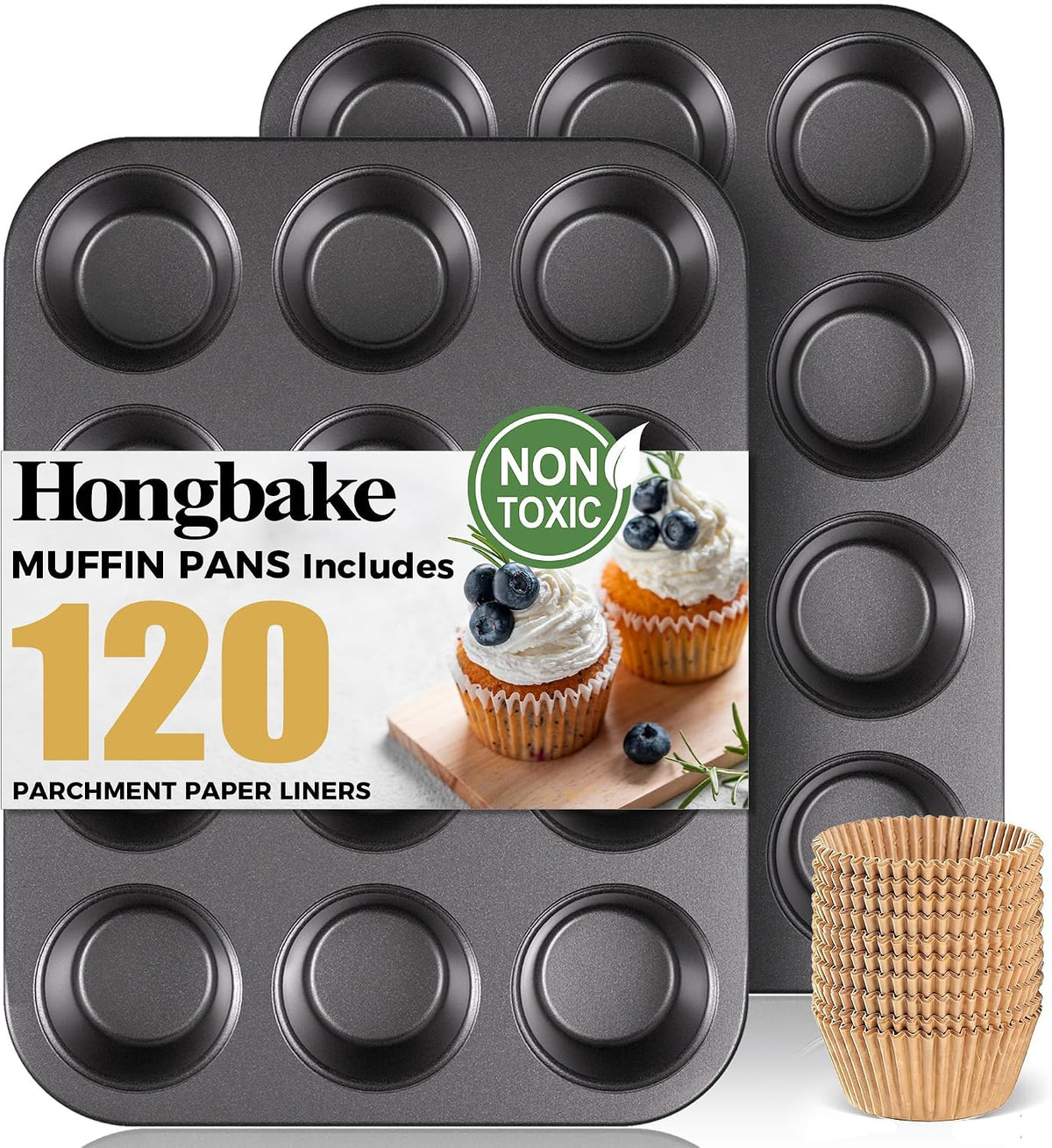 HONGBAKE Muffin Pans for Baking