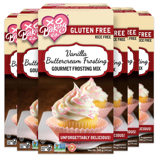 XO Baking Co. Gluten Free Vanilla Buttercream Gourmet Frosting Mix; Non-GMO; Kosher; Rice Free; Peanut Free; Soy Free; Dairy