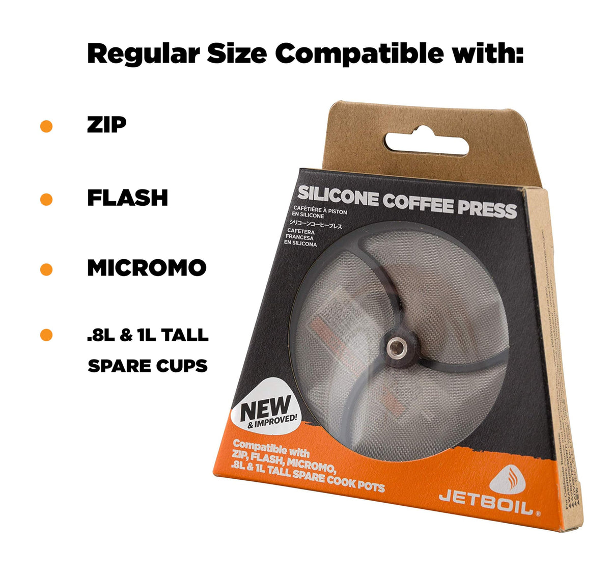Jetboil Silicone French Press Coffee Maker Camping Stoves, Regular