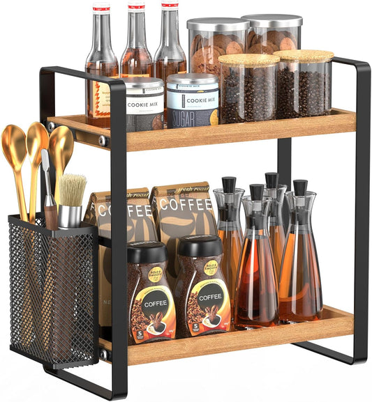 LEMIKKLE Coffee Bar Accessories and Coffee Mug Cup Holder, kitchen organizers and storage,Spice Rack Organizer for
