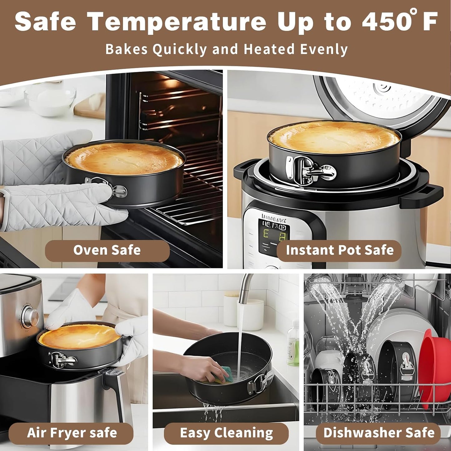 Nonstick 4 7 9 Inch Springform Pan Cheesecake Pan with Protector