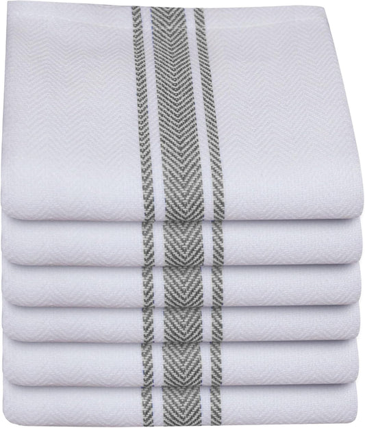 Flour Sack Towels | Tea Towel for Crafts | Cotton Dish Towels| Reusable Bulk Cleaning Cloths Grey Hand Towels| Soft Super Absorbent Quick Dry Dish Rags Machine Washable 6 Pack 15" x 25"
