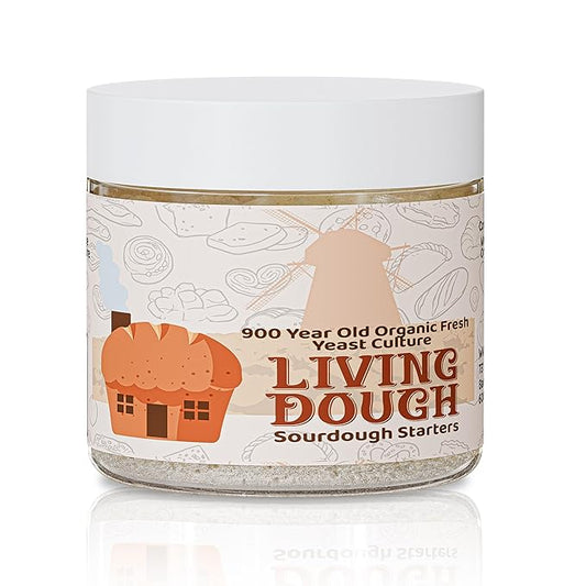 Living Dough - 900 Year Old Sourdough Starter Culture - Active & Live Organic Sourdough Starter for Baking - For Artisanal