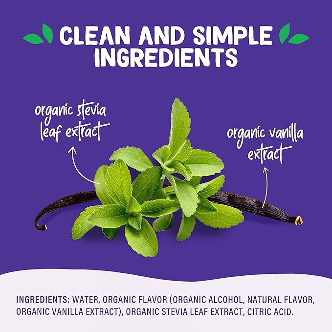 Pyure Organic Vanilla Stevia Liquid Sweetener | Sugar-Free Stevia Drops | Keto Sugar Substitute | Zero Calorie, Zero Carb,