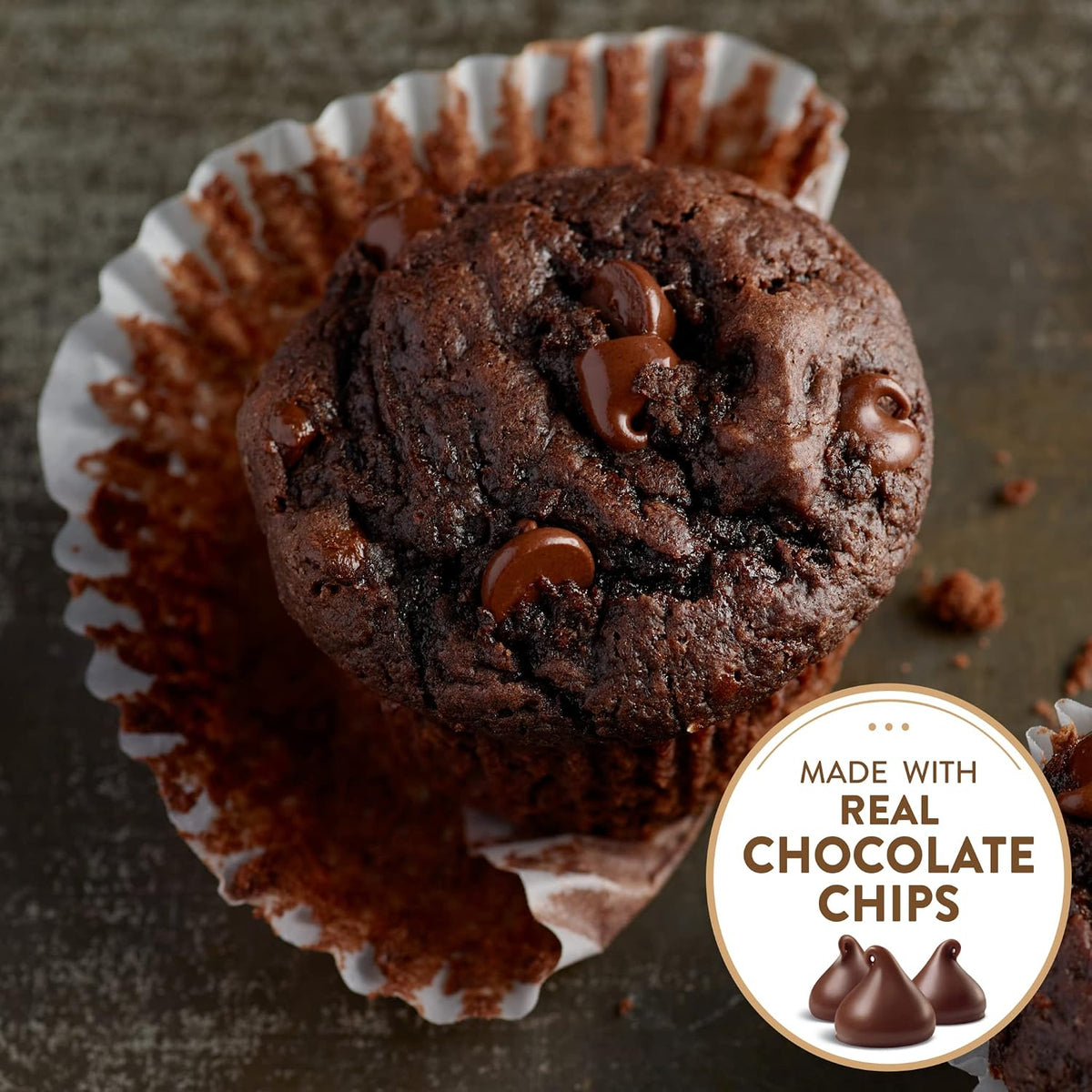 Krusteaz Muffin Mix, Double Chocolate Muffin Mix, Made with Real Chocolate Chips &amp; No Artificial Flavors, Colors or Preservatives, 20 Ounce Box (Pack of 4)