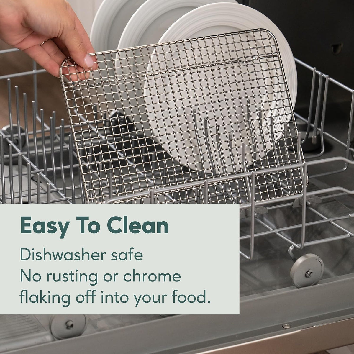 Cooling &amp; Baking Rack Set - Sheet Pan - 10'' x 14.7" | 100% Stainless Steel, Oven-Safe, Dishwasher-Safe, Heavy Duty Tight-Wire, Set of 2, Half Sheet Pan Cooling Racks, Easy Clean
