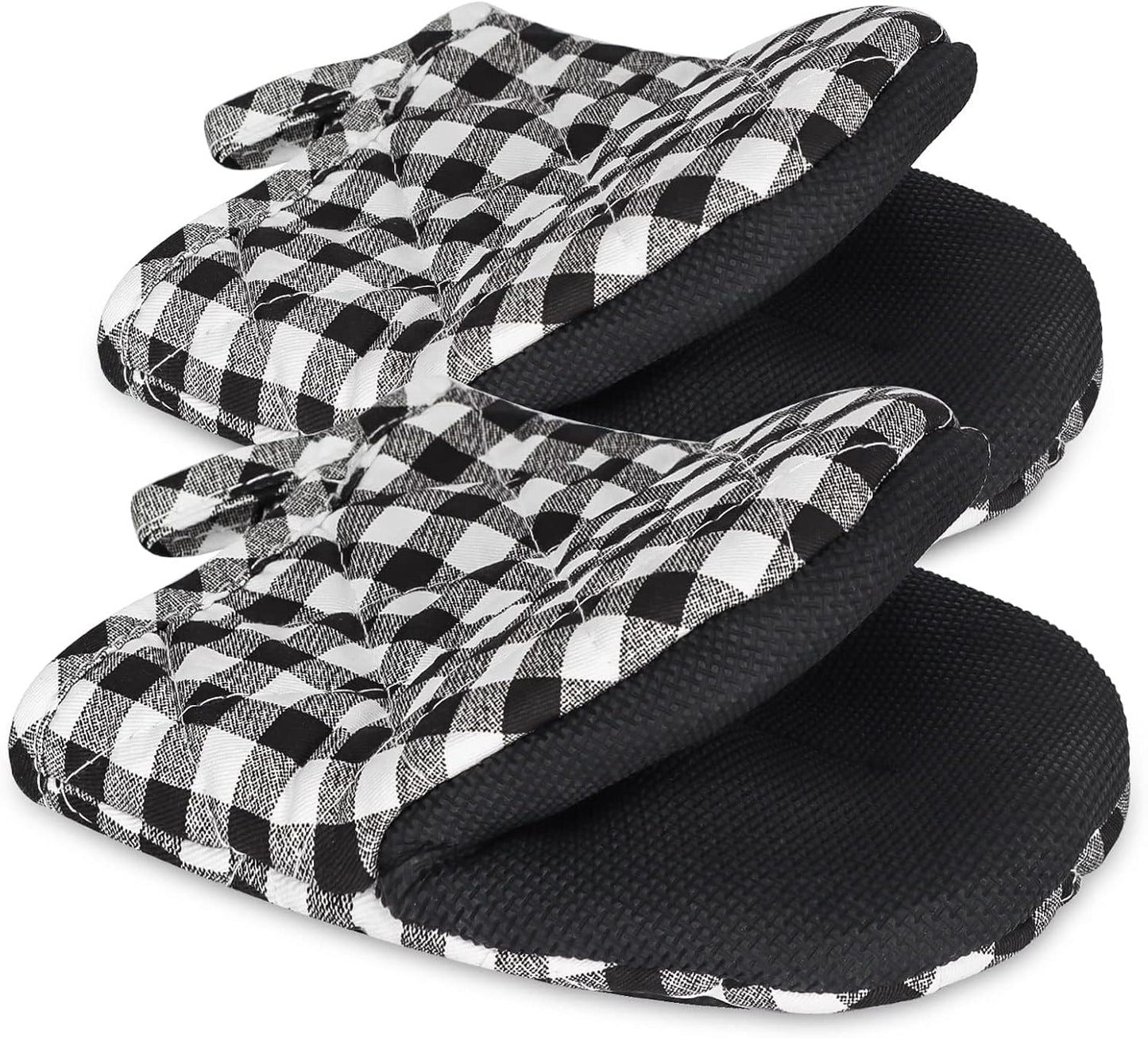 Goldmeet Mini Oven Mitts 2-Pack, 7"x5.5", 500°F Silicone Grip | Non-Slip, Heat Resistant, Machine Washable, Hanging Loop, Fits Small Hands, for Baking Grilling BBQ Cooking