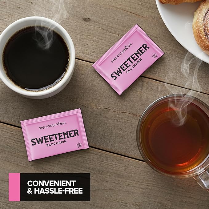 Zero Calorie Sweetener Packets (1000 Count) Pink Saccharin Sugar Substitute – Kosher Certified by Star-K, Artificial Sweetener for Coffee, Tea, and Everyday Use