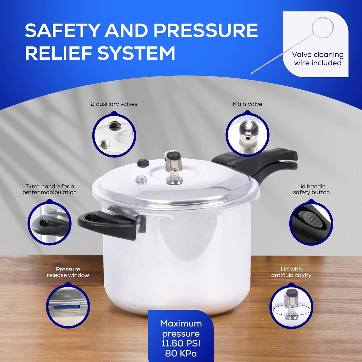Universal Ultra 6.3 Quart Pressure Cooker, Anti-Rust Aluminum Stovetop Pressure Cooker with 5-Layer Safety System, Heat-Resistant Handles, Dishwasher Safe, Family Size