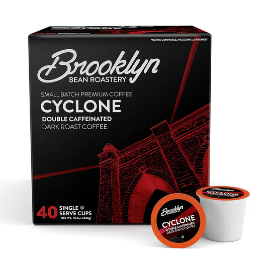 Brooklyn Beans Cyclone Gourmet Coffee Pods - Compatible with Keurig K Cup Brewers Including 2.0 Machines, 40 Count, Strong
