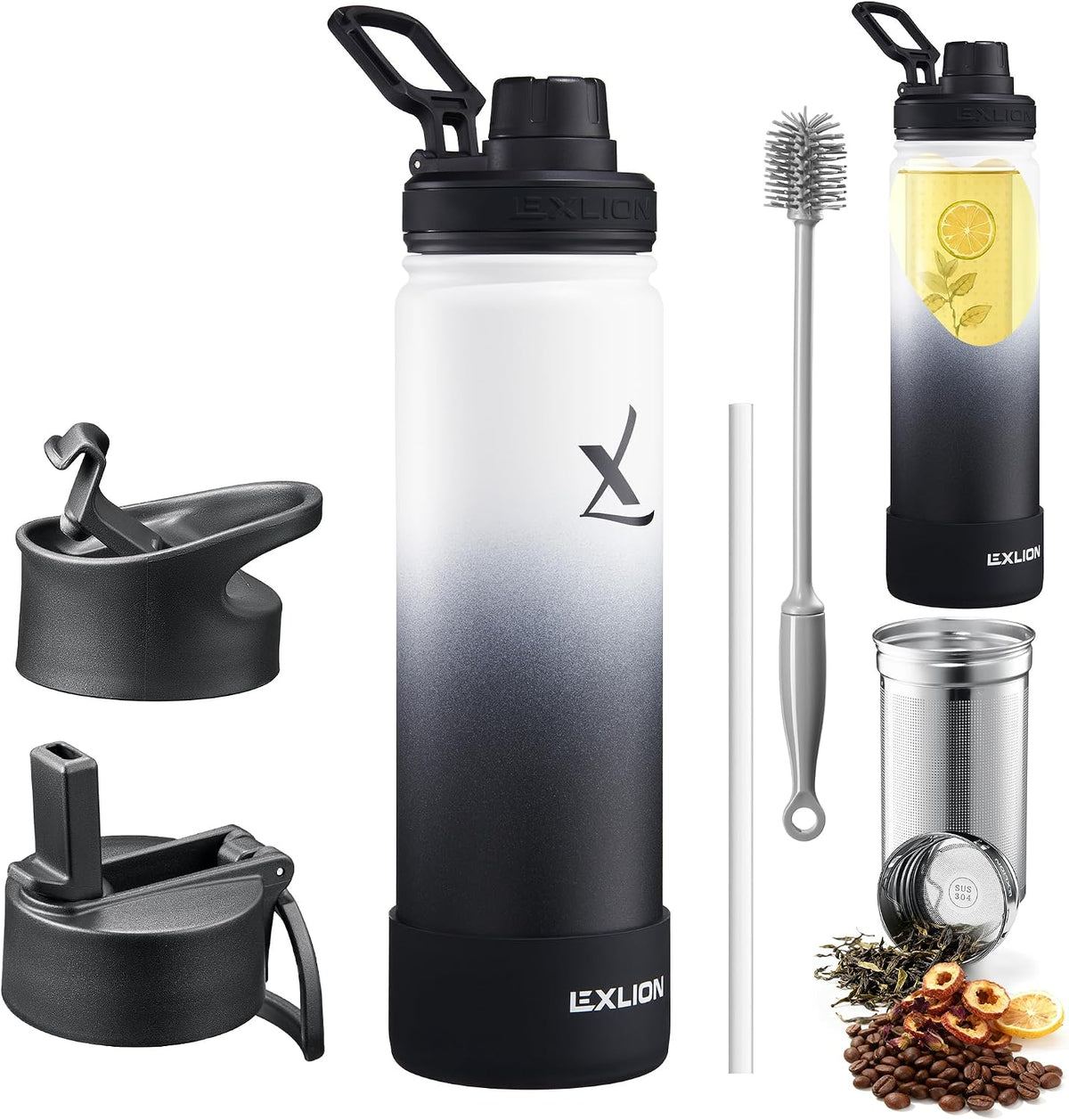 Lexlion Tea Infuser Water Bottle 22 Oz