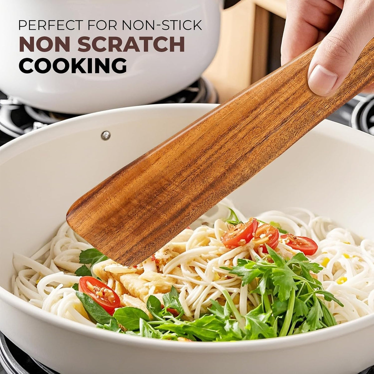 AIUHI Premium Teak Wood Spatula Set