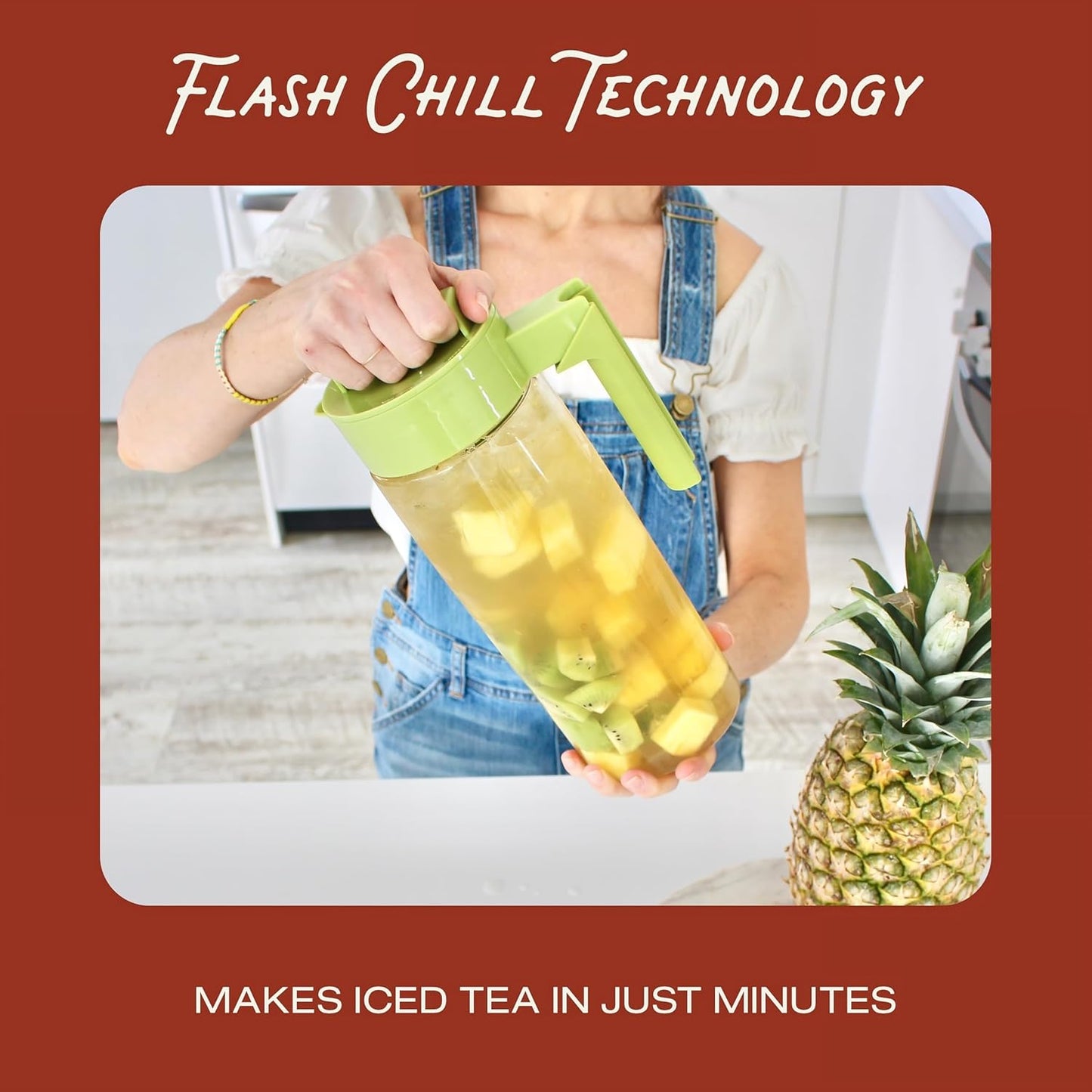 Takeya Flash Chill Iced Tea Maker - Versatile Tea Brewer for Loose/Bagged Tea - Patented Flash Chill Tech Hot/Cold Use BPA-Free Tritan Dishwasher Safe - Airtight Lid Made in USA - 2 Quart/Black