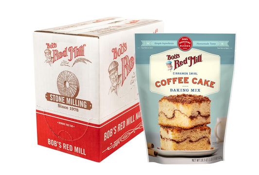 Bob's Red Mill Cinnamon Swirl Coffee Cake Baking Mix - 18.5 oz Bag (Pack of 4), Simple Clean Ingredients, Homemade Taste,