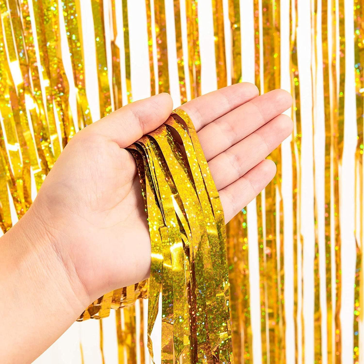 BRAVESHINE Foil Fringe Curtains | Tinsel Curtain Streamers Backdrop | 2 PCS