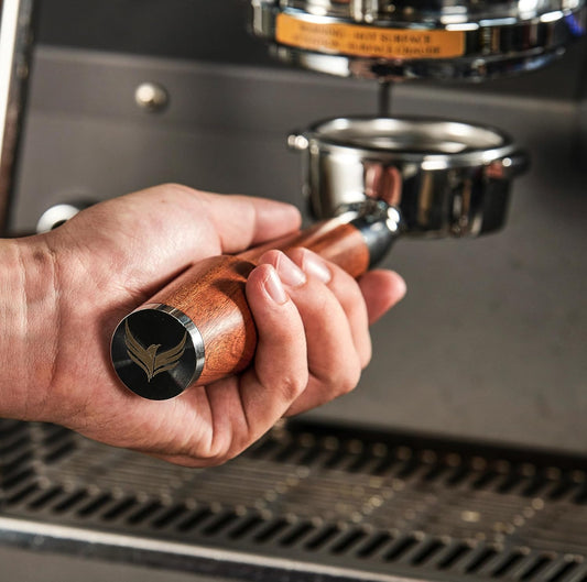 54mm Bottomless Portafilter Breville Compatible, Rosewood Handle