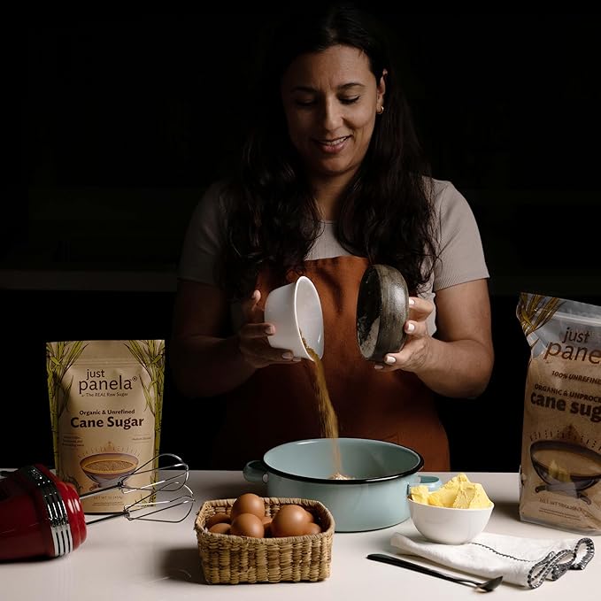 Just Panela Organic Unrefined Cane Sugar 5 Pound Pack of 1 | 100% Unprocessed, Raw Sugar | Panela Great for Baking, Cooking & Sweetening | Healthier Alternative to Regular Refined Sugar