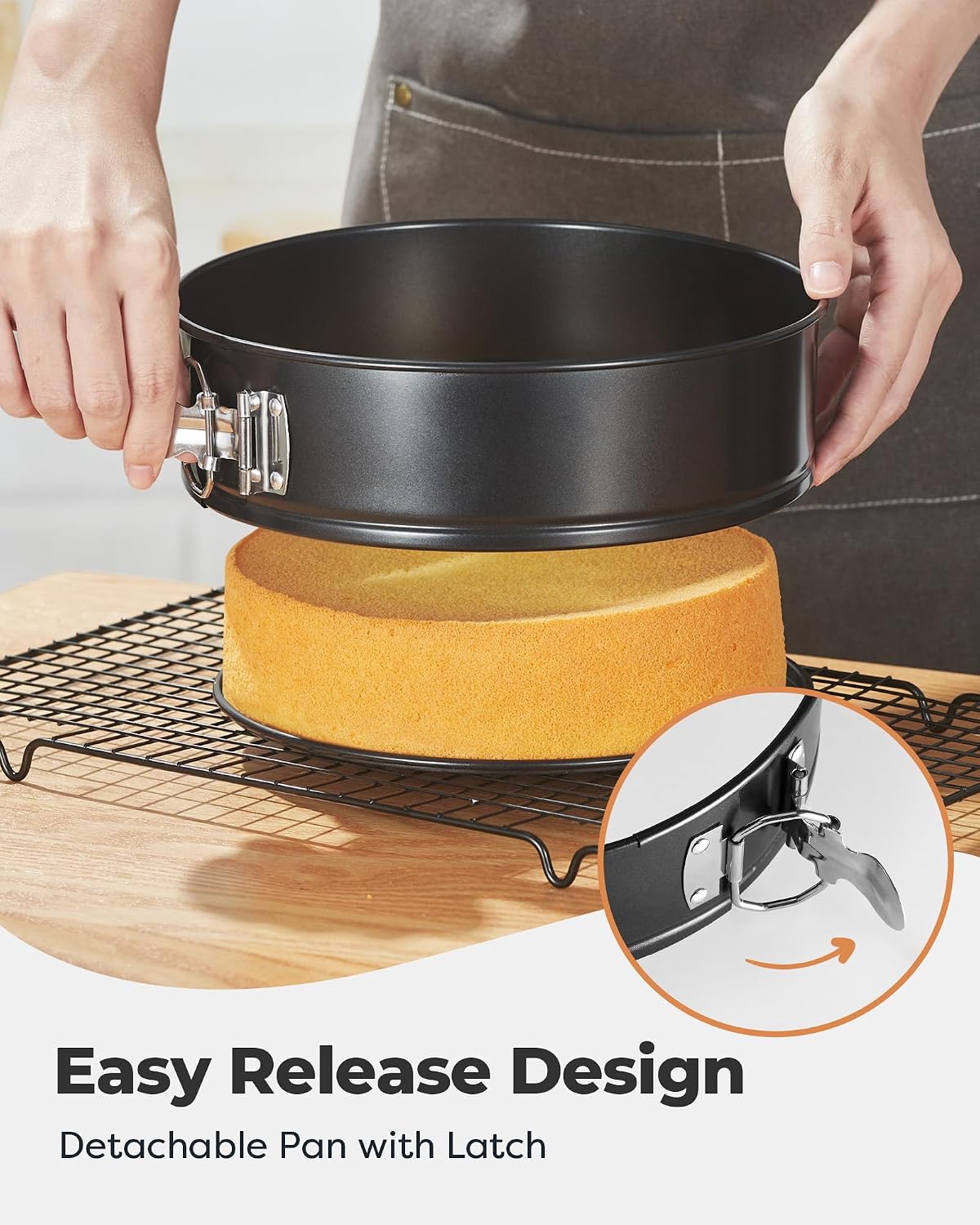 Kootek Cake Pan Set of 3, Springform Pans 4, 7, 9 Inch, 50 Parchment Paper | Carbon Steel, Nonstick Coating, Removable Bottom, Easy Release Baking Pans, Rust-Proof, Oven Safe, Round Cheesecake Pan
