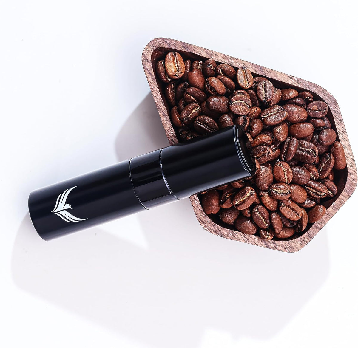 Walnut Coffee Bean Dosing Cup and RDT Spray Bottle, Wooden Espresso Dosing Vessel for Single Dose Measuring, Coffee Bean Spritzer, 30g Capacity, Barista Accessories