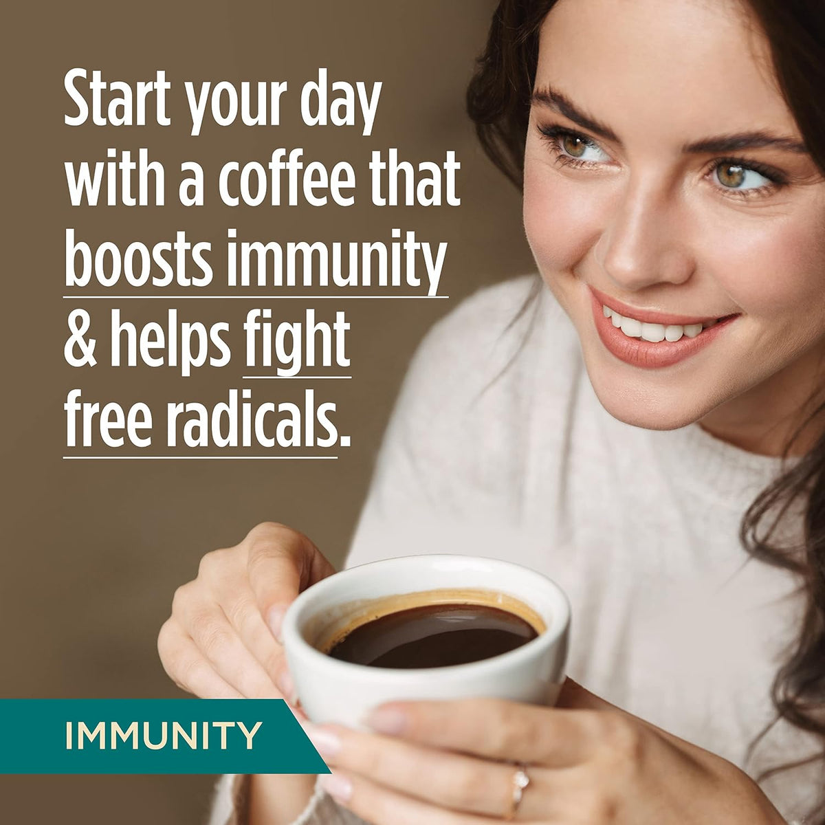VitaCup Immunity Medium Roast Coffee Pods, 32ct | Medium Dark Roast, Dark Roast, D3