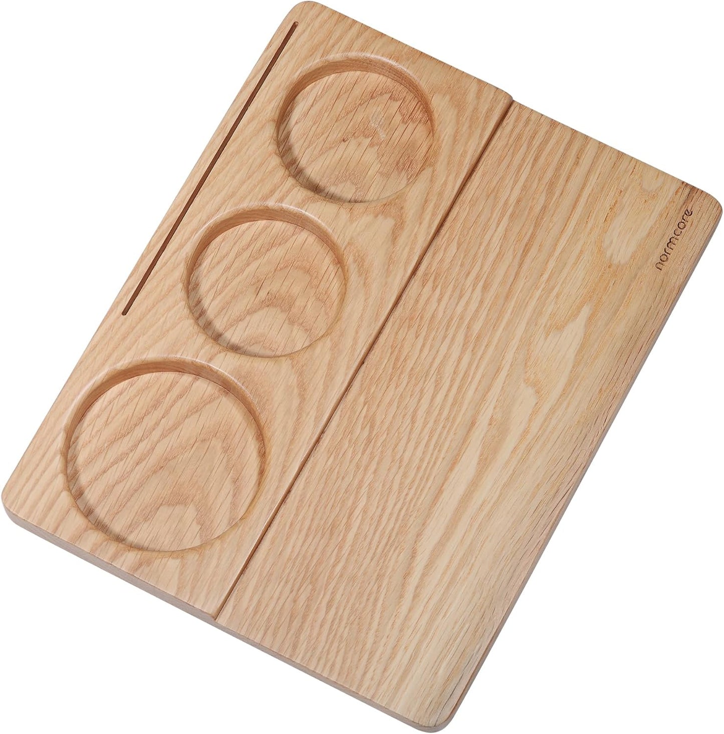 Normcore Tamping Mat - Natural OAK Espresso Tamping Station - Coffee Tamper Holder Mat Portafilter Mat For Baristas - Patent Pending - Solid American White OAK Wood
