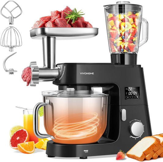 VIVOHOME 9 in 1 Multifunctional Stand Mixer with Fermentation, 6 Speed 7.5 Quart Kitchen Electric Food Mixer with Timer,