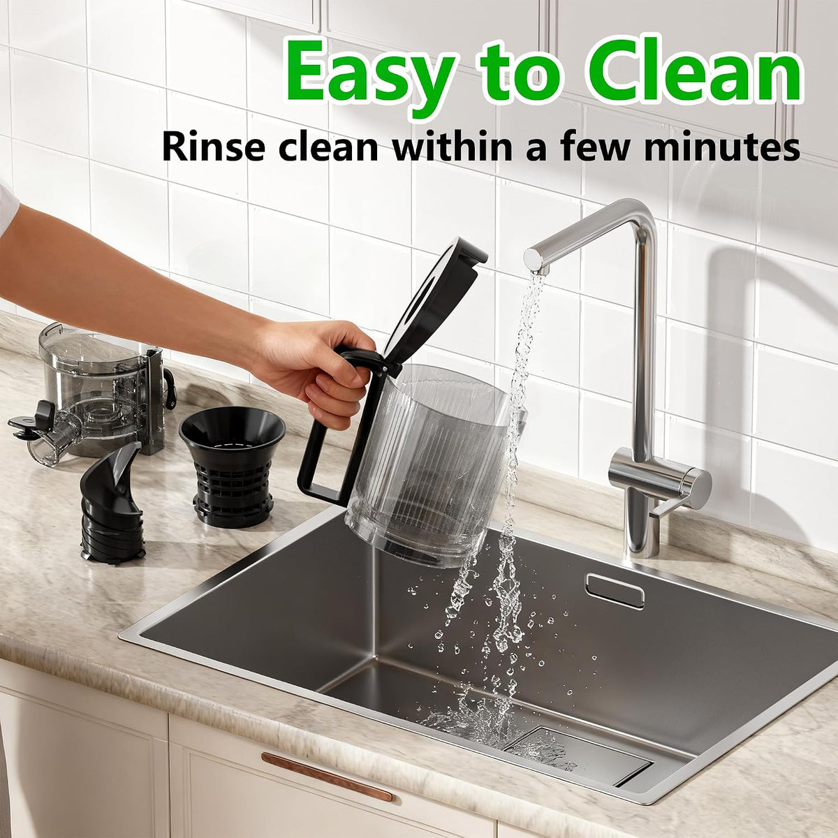 Cold Press Juicer, Masticating Slow Juicers, 6.5" Extra Large Feed Chute Juicers Machines, 350W Juicer Machines with High Juice Yield for Whole Vegetables & Fruits, BPA Free, Black, Easy to Clean