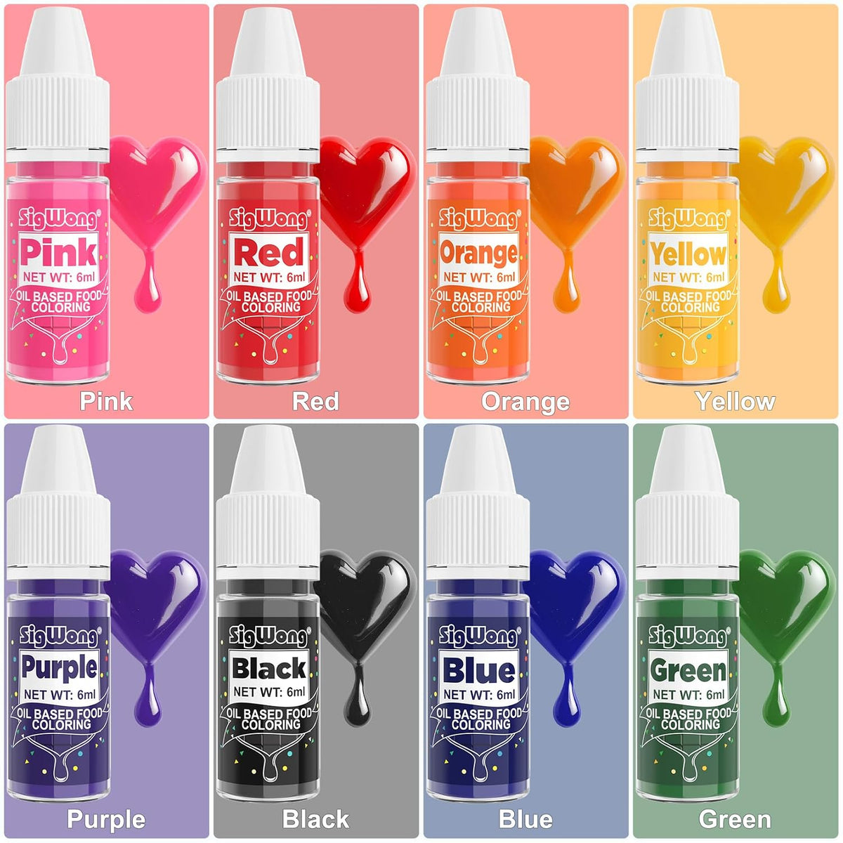 Oil Based Food Coloring - 8 Colors Upgraded Food Coloring for Chocolate