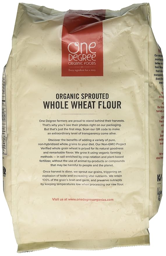 One Degree Organic Sprouted Whole Wheat Flour, 80 Ounce -- 4 per case.4