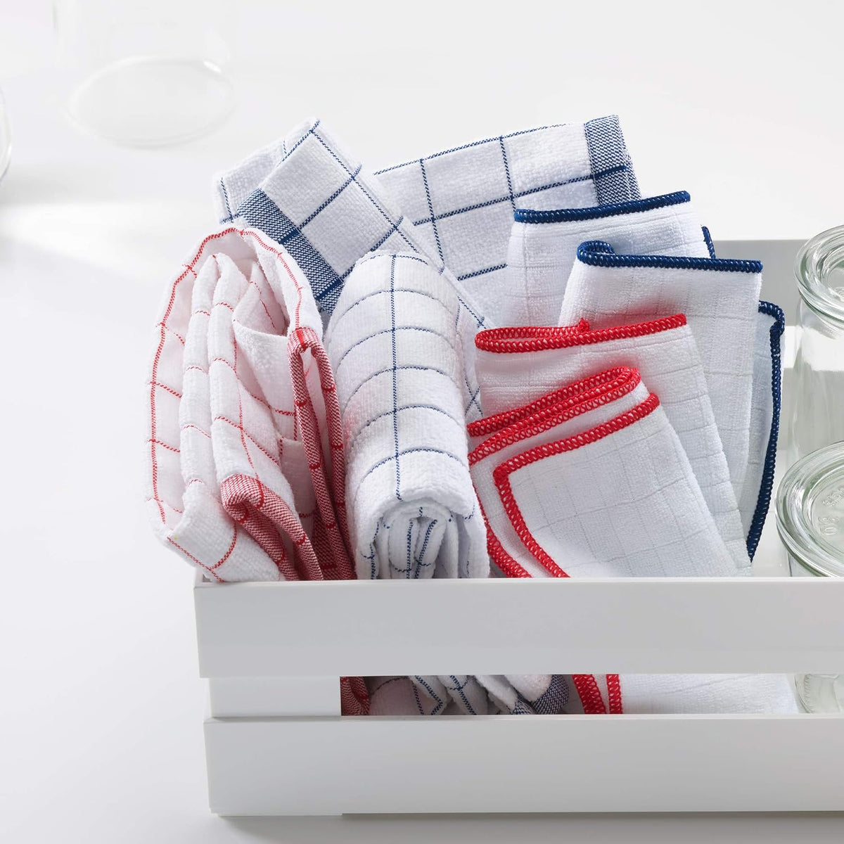 E-Cloth Wash &amp; Wipe Dish Cloth, Microfiber Cleaning Cloth Reusable Paper Towel Alternative Cloths, Dish Towels for Drying Dishes, Glassware, Cookware and Countertops, 100 Wash Guarantee, 2 Count