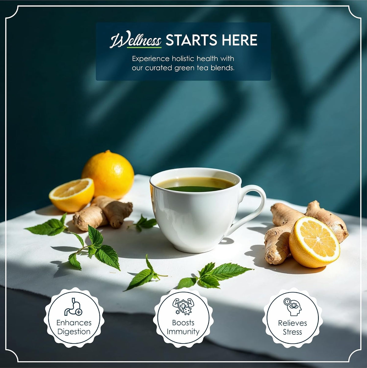 Tea Leaf &amp; Co. Harmony Pure Delight 9 Pack Premium Tea Gift Combo Box (Classic, Tulsi Ashwagandha, Lemon Ginger, Mint, Detox Kahwa, Turmeric Tulsi, Honey Lemon, Sweet Hibiscus &amp; Green Chamomile) - 8Oz