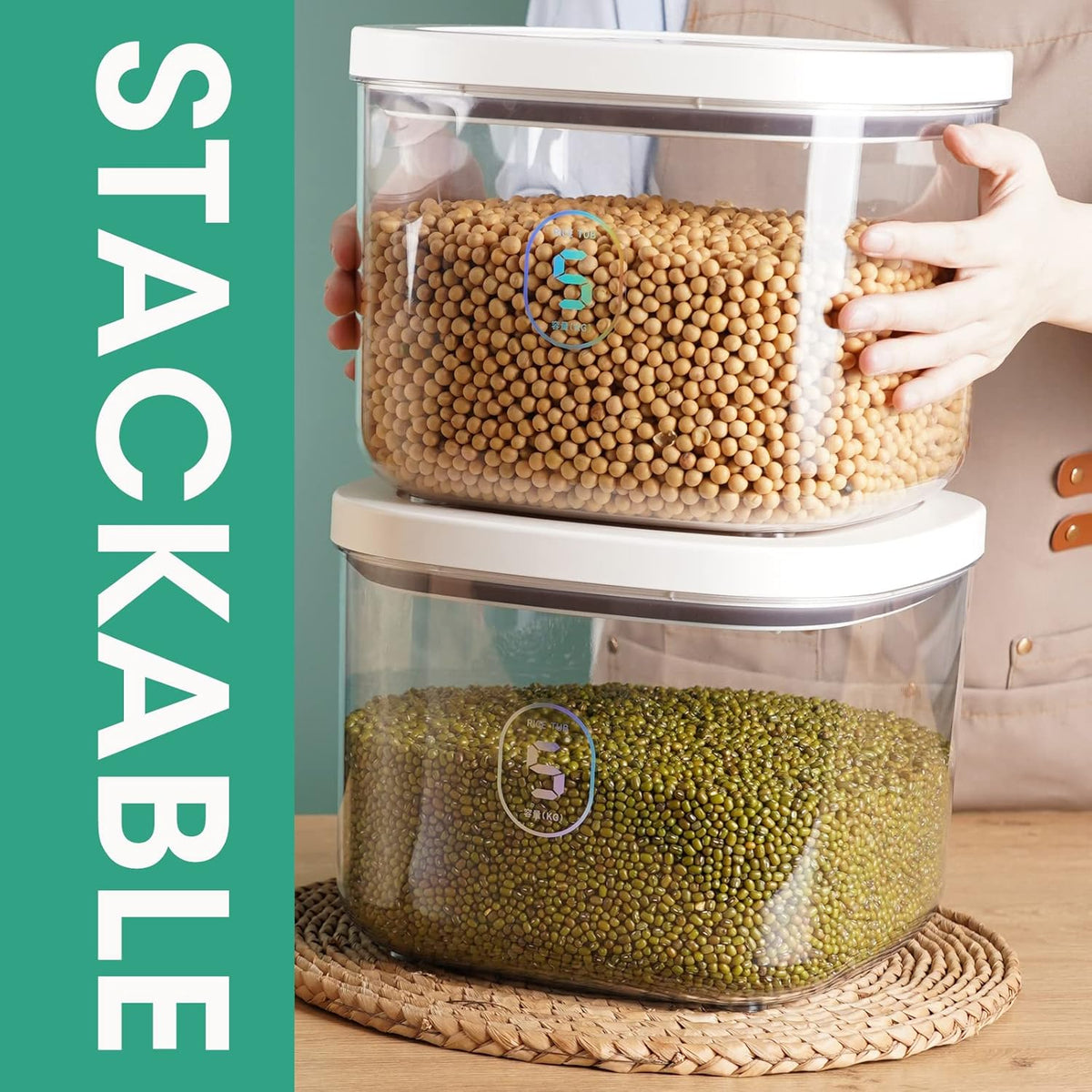 TBMAXS Airtight Rice Container 10 Lbs