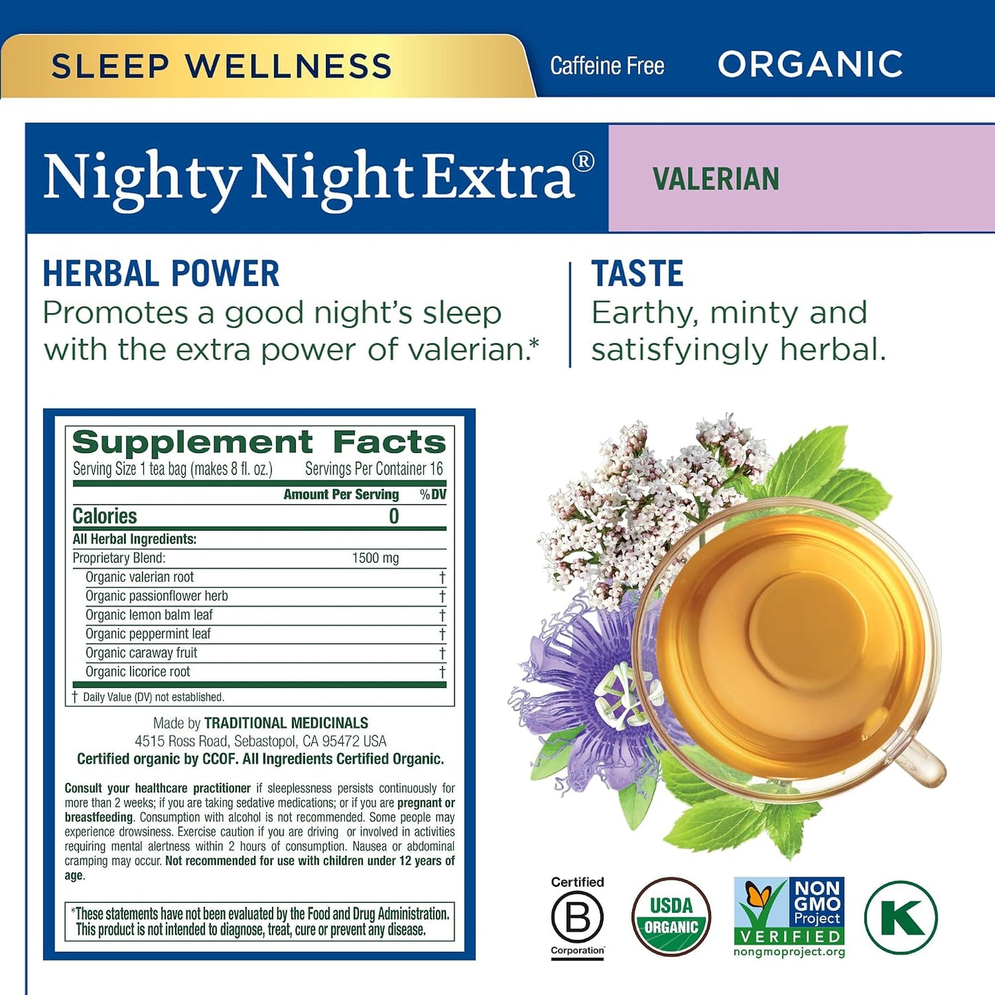 Traditional Medicinals Organic Stress &amp; Sleep Variety Pack, 96 Tea Bags | 6 Flavors, Lavender, Chamomile, Lemon &amp; Valerian Root, 96 Tea Bags, (6 Pack)
