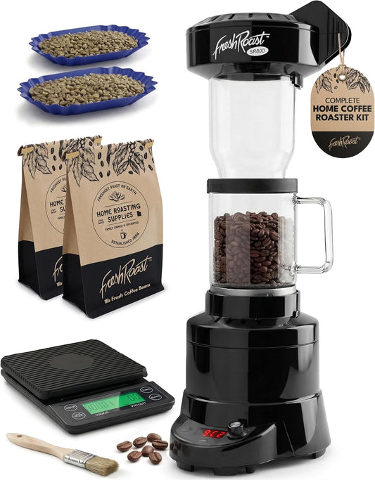 Fresh Roast SR800 Coffee Roaster Bundle - Includes Glass Extension Tube