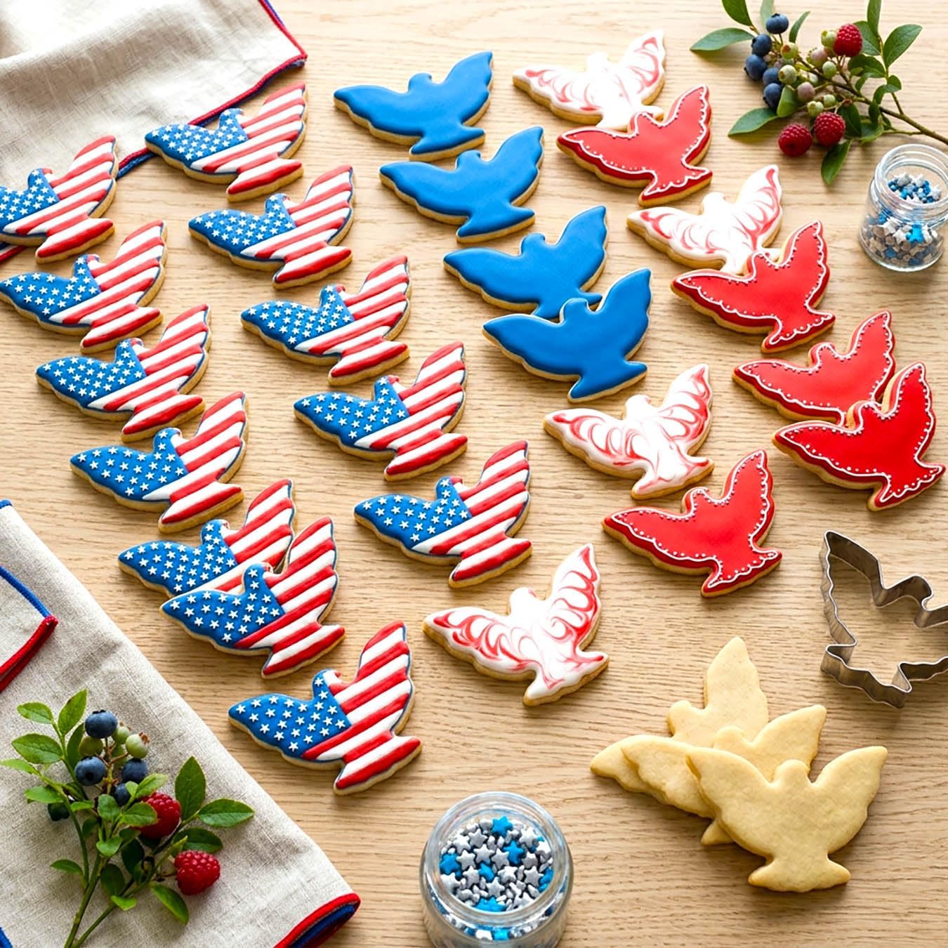 4th of July Cookie Cutters 8Pcs Large Size for Celebration