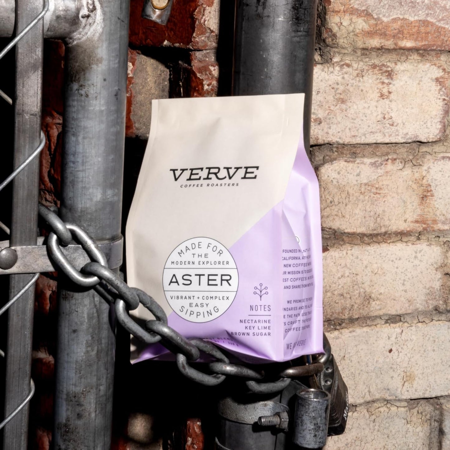 Verve Whole Bean Coffee, Aster Blend, Medium Roast Coffee Beans, Brewed or Espresso, Ethiopian Blend, Resealable Pouch, Hot or Cold Brew, Nectarine