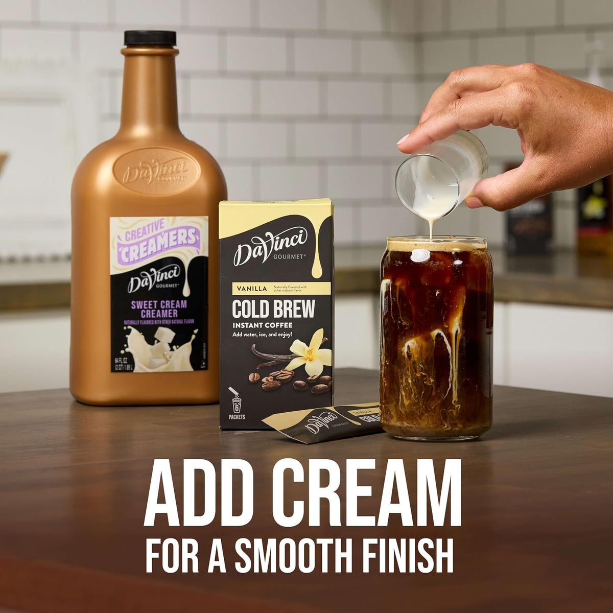 DaVinci Gourmet Vanilla Cold Brew Stick Pack, Instant Coffee Powder, 6 Count (Pack of 1)