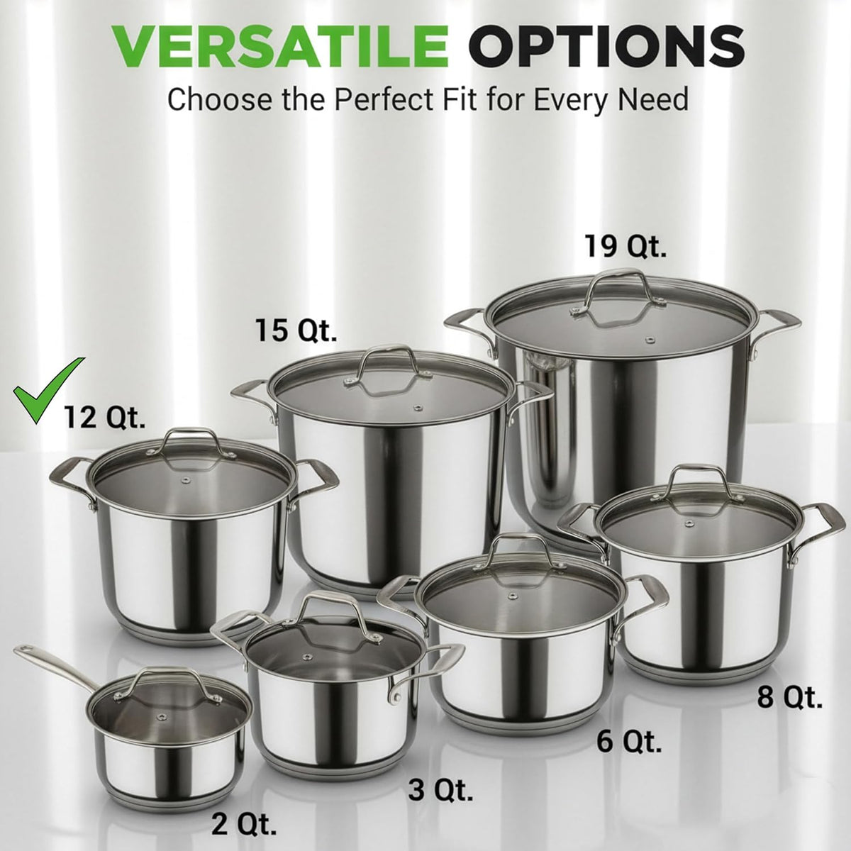 NutriChef 12-Quart Stainless Steel Stock Pot - 18/8 Food Grade Stainless Steel Heavy Duty Induction - Large Stockpot for Stews, Simmering & Soups with See Through Lid, Dishwasher Safe - NCSP12