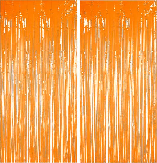 BRAVESHINE Orange Streamers Party Backdrop | Halloween Decorations | 2 Pack