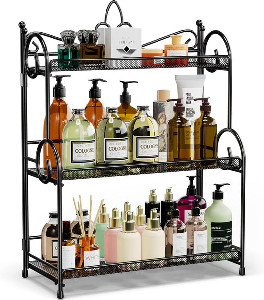 Bathroom Organizer Countertop - 3 Tier Spice Rack Organizer, Counter Organization and Storage for Bathroom, Kitchen,