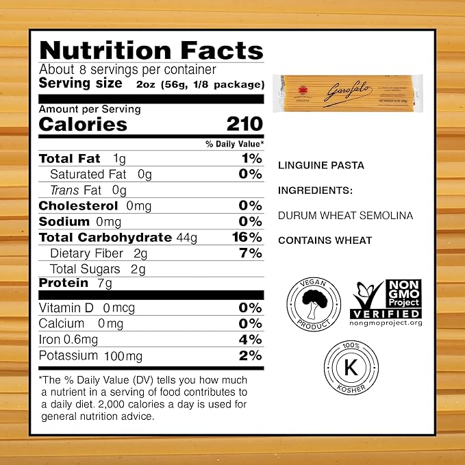 Garofalo - Premium Durum Wheat Semolina Linguine Pasta, Italian Made, Bronze-Drawn, Al-Dente, One-Ingredient Pasta (4 pack)
