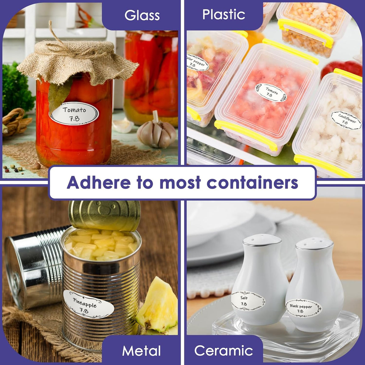 DGBDPACK Water Soluble Canning Labels, 1 x 2 1/8 in for Mason Jars 400 Pack