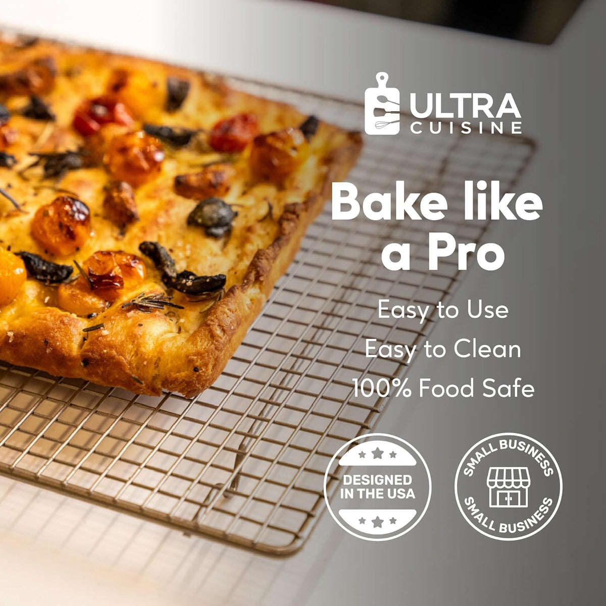 Durable Cooling Rack for Cooking and Baking - 11.5" x 16.5" | Professional Grade Premium 100% Stainless Steel, Baking Rack, Roasting, Grilling, Dishwasher Safe, Oven Safe, Wire Rack