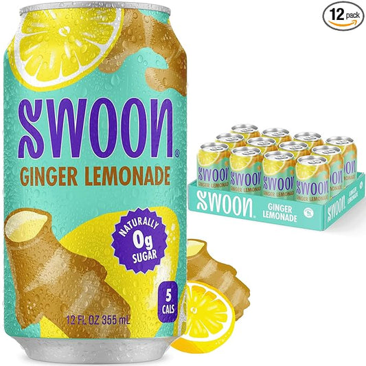 Swoon Ginger Lemonade - Sugar Free Lemonade, Low Carb, Keto & Paleo-Friendly, Gluten-Free - Zero Sugar Drinks Made with 100%