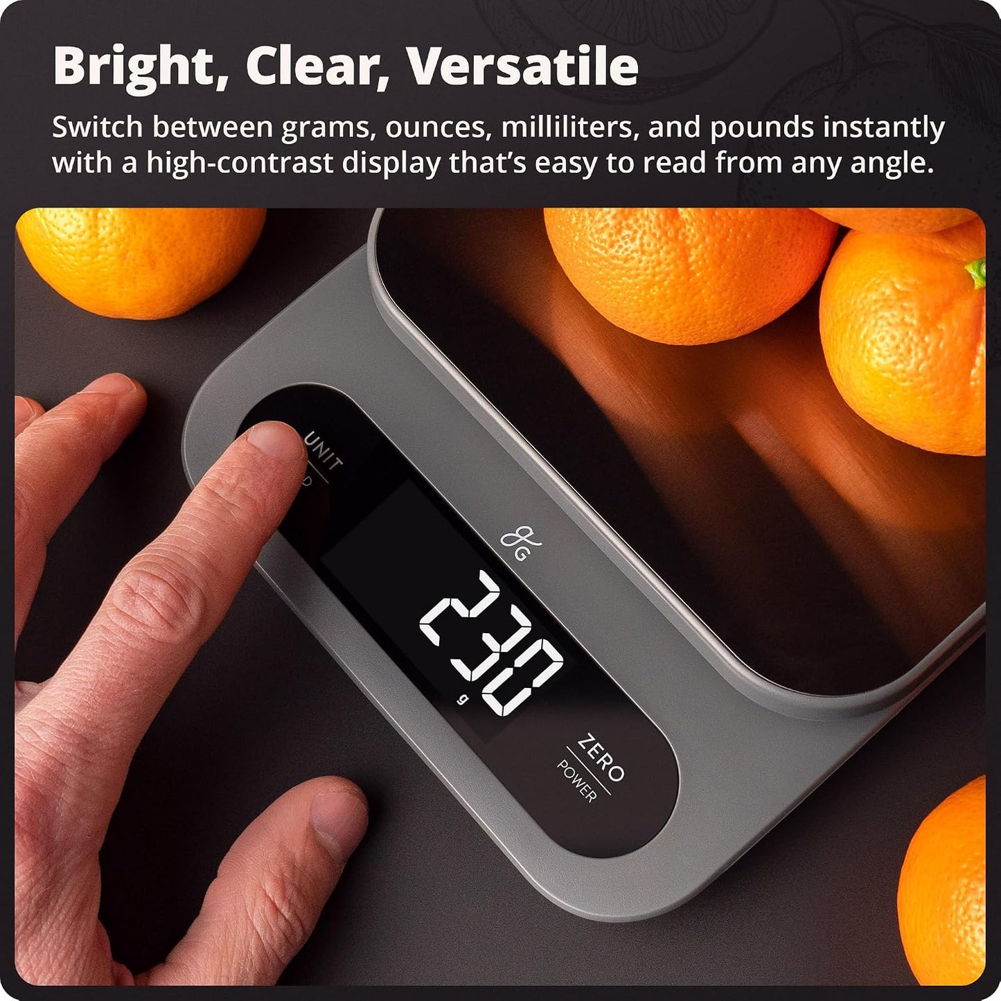 Greater Goods Digital Food Scale for Kitchen &amp; Baking, 22lb High Capacity